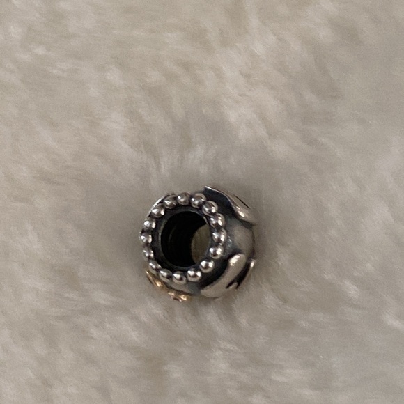 Pandora Mom Charm with 14k Gold and Salmon Zirconia - Picture 6 of 8